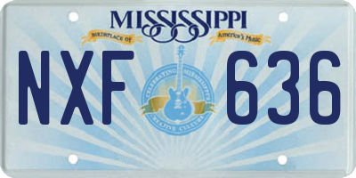 MS license plate NXF636
