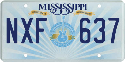 MS license plate NXF637