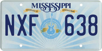 MS license plate NXF638