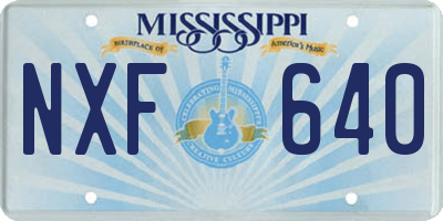 MS license plate NXF640