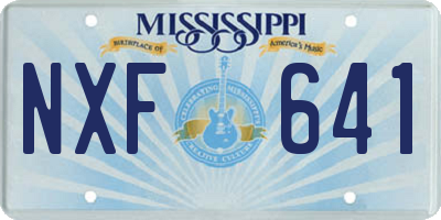 MS license plate NXF641