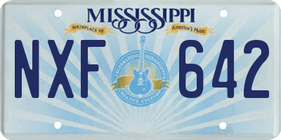 MS license plate NXF642