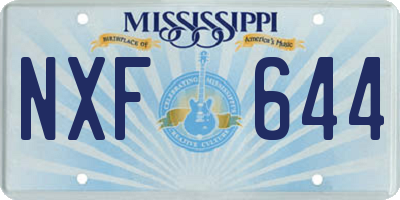MS license plate NXF644