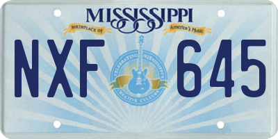 MS license plate NXF645