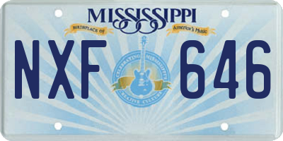 MS license plate NXF646