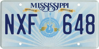 MS license plate NXF648