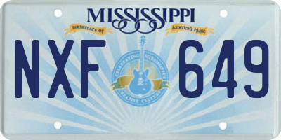 MS license plate NXF649