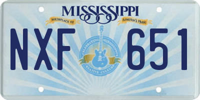 MS license plate NXF651
