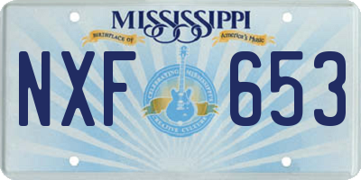 MS license plate NXF653