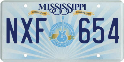 MS license plate NXF654