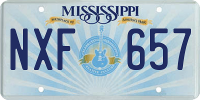 MS license plate NXF657