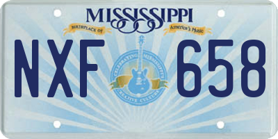 MS license plate NXF658