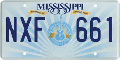 MS license plate NXF661