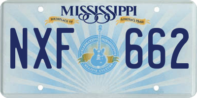 MS license plate NXF662