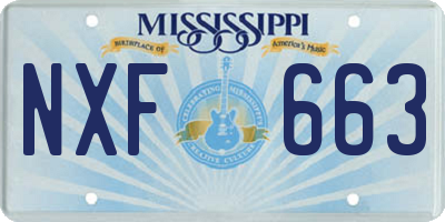 MS license plate NXF663