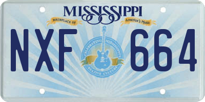 MS license plate NXF664