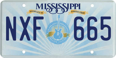 MS license plate NXF665