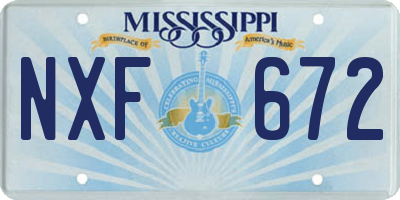 MS license plate NXF672