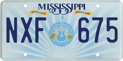 MS license plate NXF675