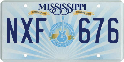 MS license plate NXF676