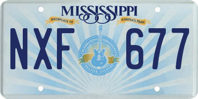 MS license plate NXF677