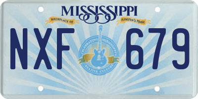 MS license plate NXF679