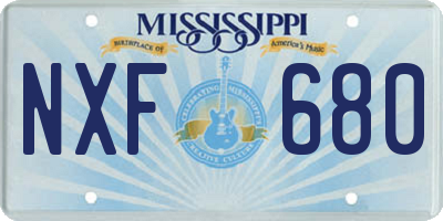 MS license plate NXF680