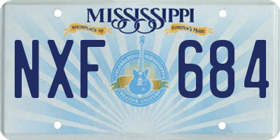 MS license plate NXF684