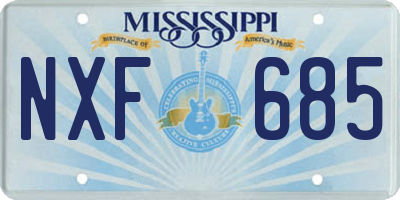 MS license plate NXF685