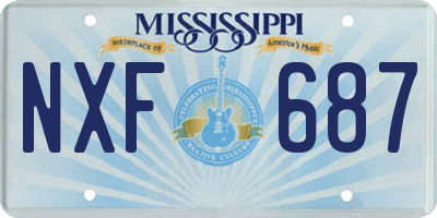 MS license plate NXF687