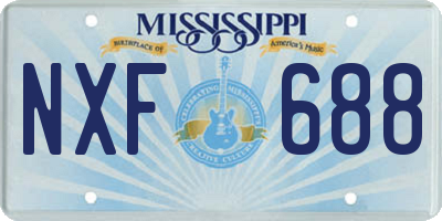 MS license plate NXF688