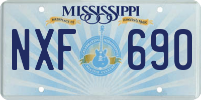 MS license plate NXF690