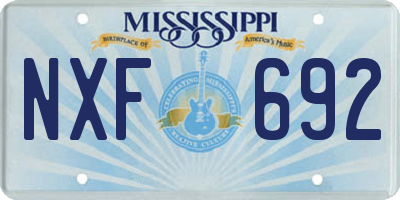 MS license plate NXF692