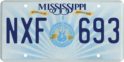 MS license plate NXF693