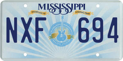 MS license plate NXF694