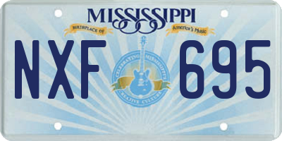 MS license plate NXF695