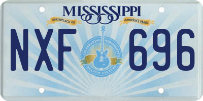 MS license plate NXF696