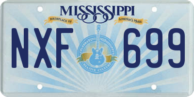 MS license plate NXF699