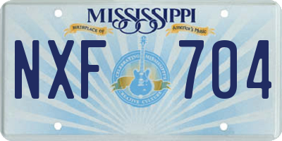 MS license plate NXF704