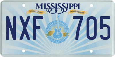 MS license plate NXF705