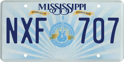 MS license plate NXF707