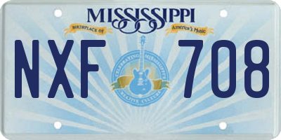 MS license plate NXF708