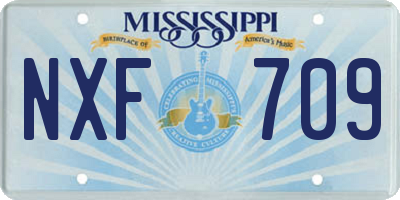 MS license plate NXF709