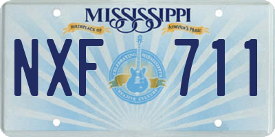 MS license plate NXF711