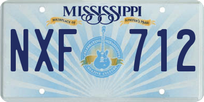 MS license plate NXF712