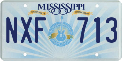 MS license plate NXF713