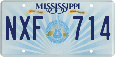 MS license plate NXF714