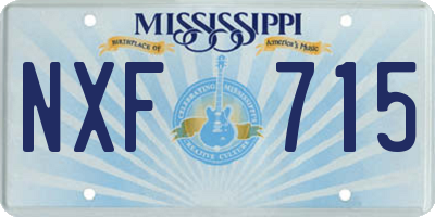MS license plate NXF715
