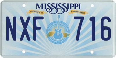 MS license plate NXF716