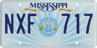 MS license plate NXF717